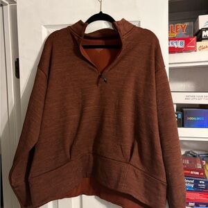 Athleta Rust Quarter-Zip Pullover